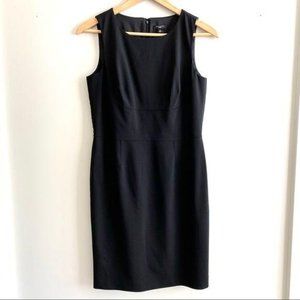 Ann Taylor Black Exposed Hem Sleeveless Midi Dress